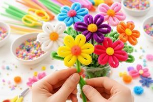 Букеты из синельной проволоки: творческий тренд современной флористики фото