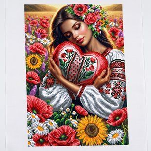 Схема вишивки бісером (нитками) "Серце красуні", габардин, 30х42 см 5-B598 фото