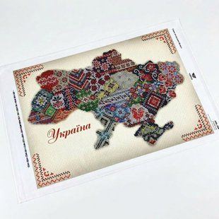 Схема для вишивки бісером "Мапа України", заготовка на габардині, 58х41 см 2-А2Н-054 фото