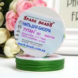 Нитки для бисера TYTAN 60, 0,14 мм, №63709 Spark Beads зеленые, 60 м 005695 фото
