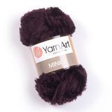 Пряжа YarnArt Mink, имитация меха, 342 коричнево-бордовая, 50 гр 109-342 фото