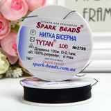 Нитки для бисера TYTAN 100, 0,1 мм, №2799 черные, 100 м 005699 фото