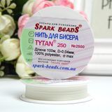 Нитки для бисера TYTAN 250, 0,04 мм, №2500 белые, 100 м 005702 фото