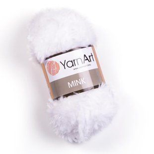 Пряжа YarnArt Mink, імітація хутра, 345 білосніжна, 50 гр 109-345 фото