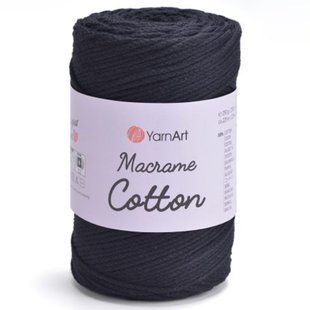 Пряжа YARNART Macrame Cotton, 750 чорний 117-750 фото