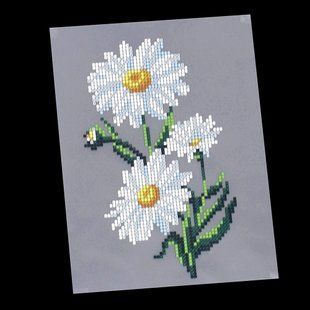 Термоналіпка, схема вишивки бісером (нитками) "Ромашки", 14х18 см 8-А5Т-016 фото
