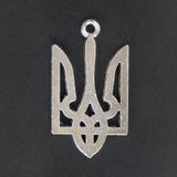 Підвіска для біжутерії, біжутерний шарм, Тризуб, 26х14 мм, античне срібло 000113 фото