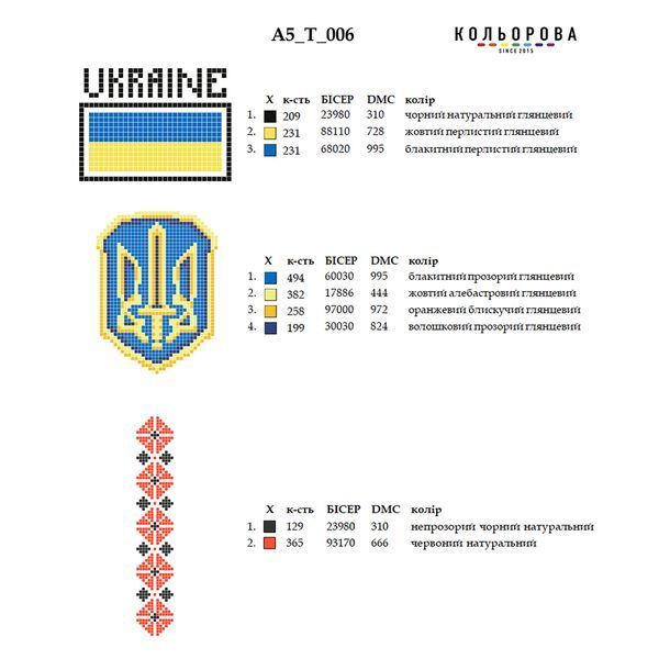 Термоналіпка, схема вишивки бісером (нитками) "Шеврони", 14х18 см 8-А5Т-006 фото