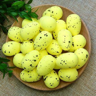 Яйця перепелині, пінопласт, 3 см, жовті, 5 шт 005332 фото