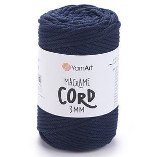 Пряжа YARNART Macrame Cord 3 mm, 784 темно-синий 118-784 фото