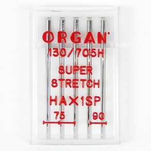 Набір голок Organ Супер-Стрейч Асорті №75-90, для побутових швейних машин (5 шт) 000545 фото