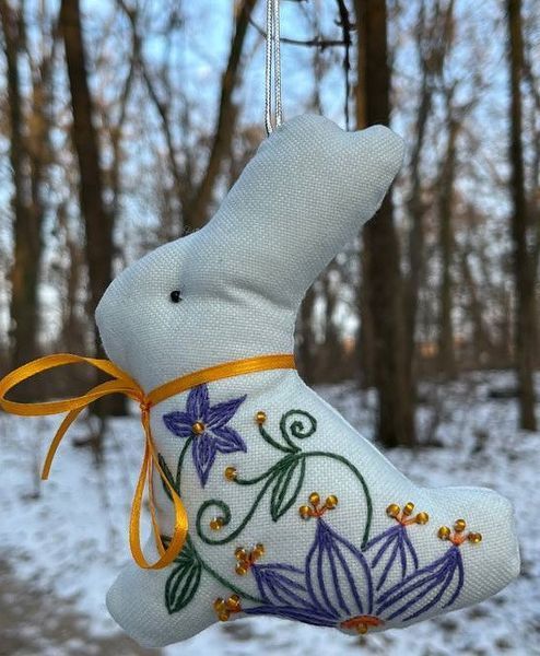 Набір для створення вишитої іграшки "Зайчики", 11х14 см, 2 шт 1-М-0343 фото