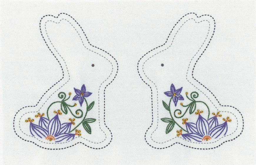 Набір для створення вишитої іграшки "Зайчики", 11х14 см, 2 шт 1-М-0343 фото