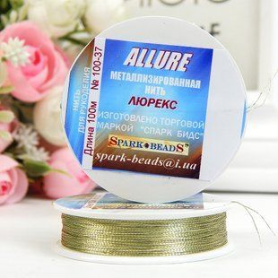 Люрексовая нить Allure Люрекс, металлизированная, 100 м, №37 золото пепельное 001522 фото