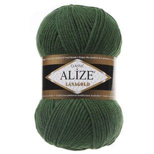 Пряжа ALIZE Lanagold, 118 темно-зеленый 115-118 фото
