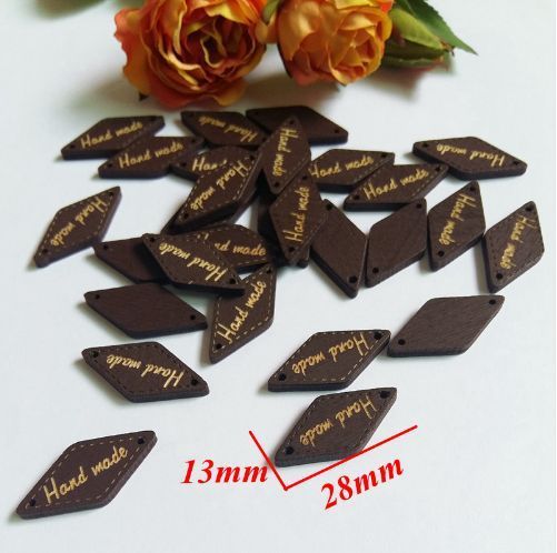 Бірка дерев'яна Hand made, 13х28 мм, коричнева 003552 фото