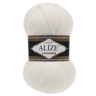 Пряжа ALIZE Lanagold, 450 экрю 115-450 фото