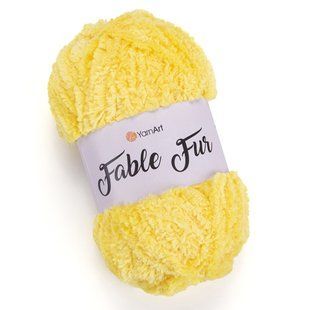 Пряжа YarnArt Fable Fur, имитация меха, 984 желтая, 100 гр 106-984 фото