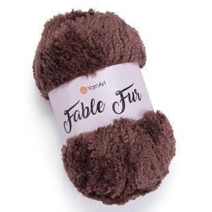 Пряжа YarnArt Fable Fur, имитация меха, 986 коричневая, 100 гр 106-986 фото