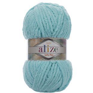 Пряжа Alize Softy PLUS, плюшева, №263, бірюзова, 100 гр 112-263 фото