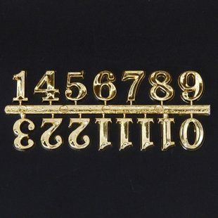 Цифри арабські для годинника, пластик, 2 см, золото 003368 фото