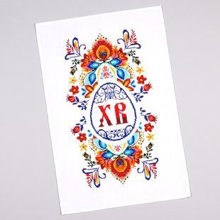 Заготовка для вишивки бісером (нитками), Рушник великодній "Писанка", 37х53 см 5-9083 фото