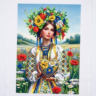 Схема вишивки бісером (нитками) "Україночка", габардин, 30х42 см 5-B593 фото